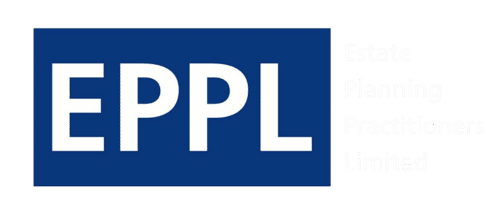 Logo of Estate Planning Practitioners Limited (EPPL) with white text on a blue background for the acronym, and the full name in white text to the right, symbolizing their expertise in estate planning courses Singapore.